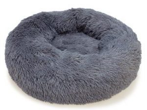 Cama Redonda Suave Gris Oscuro