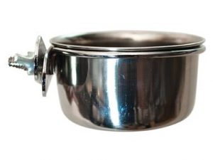 Comedero Inox. Loro con Palomita