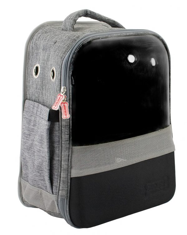 Mochila Con Ventana Gris 30x23x43