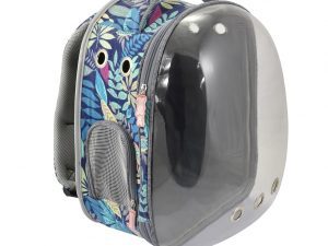 Mochila Space con Flores Azul 33x26x43 Cm.