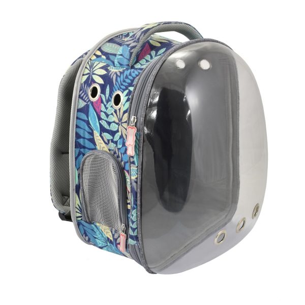 Mochila Space con Flores Azul 33x26x43 Cm.