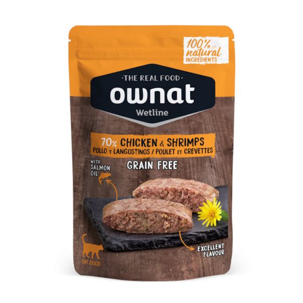 Ownat Wetline Gato Pollo y Langostino 85g