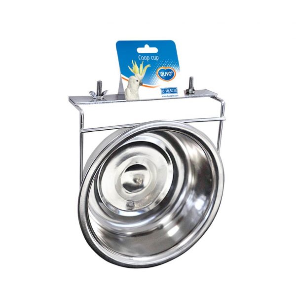 Bebedero Inox. con 2 Tornillos para Aves